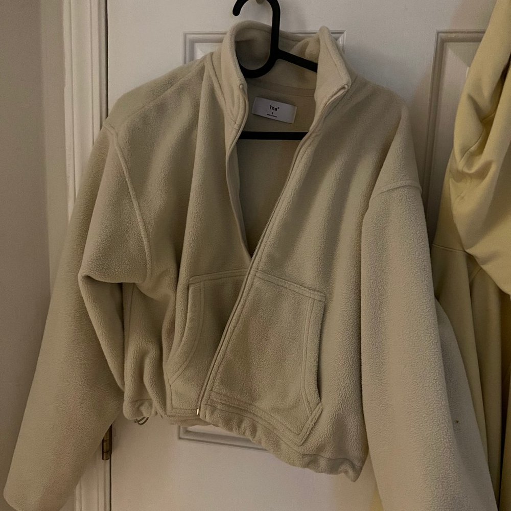 TNA cropped fleece sweater